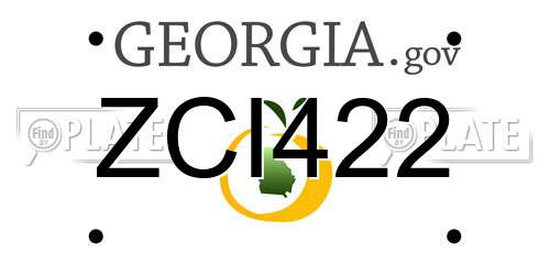ZCI422 Georgia License Plate