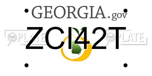 ZCI42T Georgia License Plate