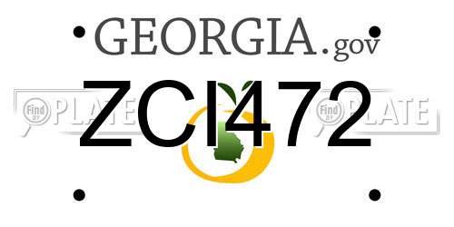 ZCI472 Georgia License Plate