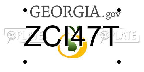 ZCI47T Georgia License Plate