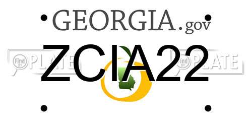 ZCIA22 Georgia License Plate