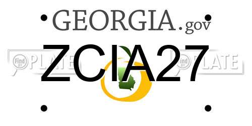 ZCIA27 Georgia License Plate