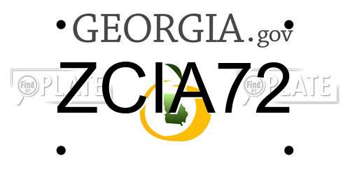 ZCIA72 Georgia License Plate