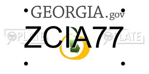 ZCIA77 Georgia License Plate
