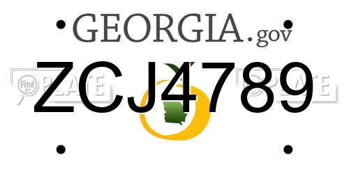 ZCJ4789 Georgia License Plate