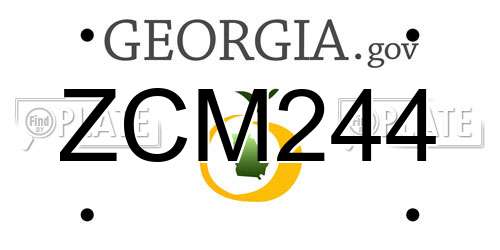 ZCM244 Georgia License Plate