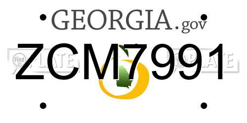 ZCM7991 Georgia License Plate
