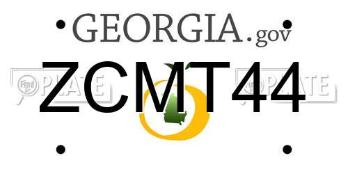 ZCMT44 Georgia License Plate