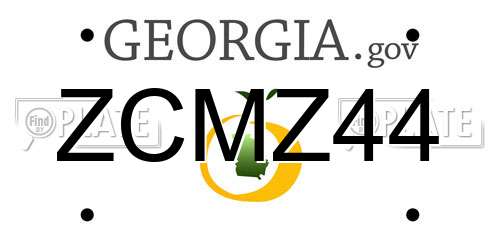 ZCMZ44 Georgia License Plate