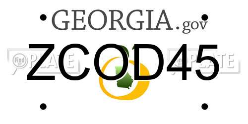 ZCOD45 Georgia License Plate