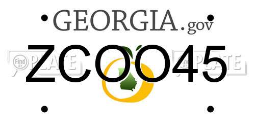 ZCOO45 Georgia License Plate