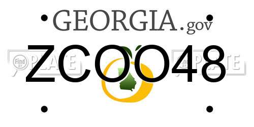 ZCOO48 Georgia License Plate