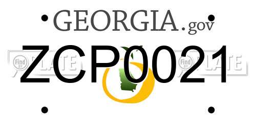 ZCP0021 Georgia License Plate