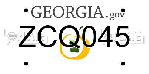 ZCQ045 Georgia License Plate