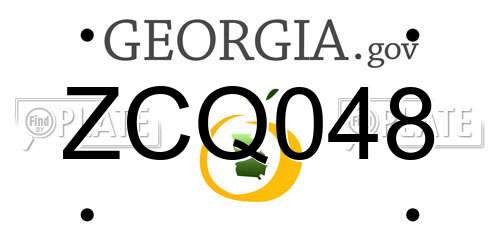 ZCQ048 Georgia License Plate