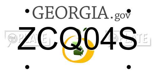 ZCQ04S Georgia License Plate