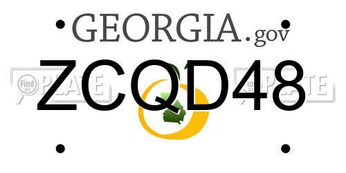 ZCQD48 Georgia License Plate