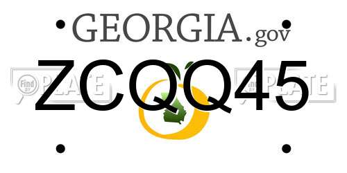 ZCQQ45 Georgia License Plate