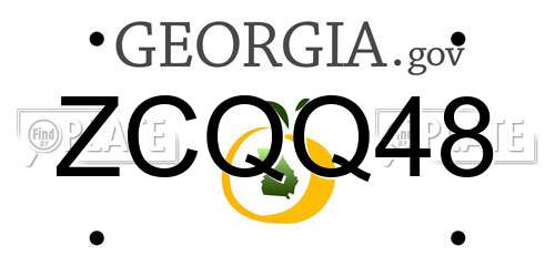 ZCQQ48 Georgia License Plate
