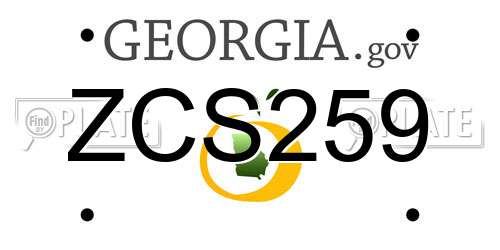 ZCS259 Georgia License Plate