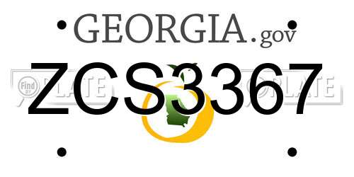 ZCS3367 Georgia License Plate