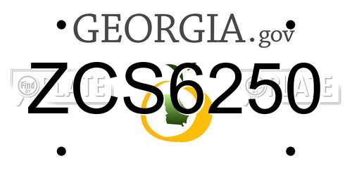 ZCS6250 Georgia License Plate
