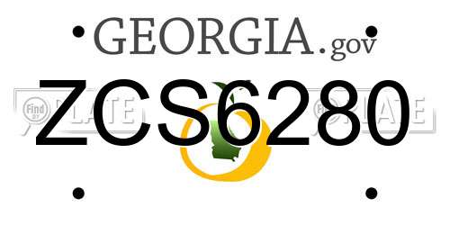 ZCS6280 Georgia License Plate
