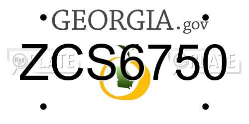 ZCS6750 Georgia License Plate