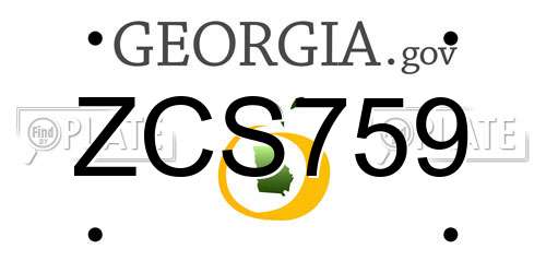 ZCS759 Georgia License Plate