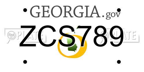 ZCS789 Georgia License Plate