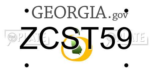 ZCST59 Georgia License Plate