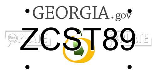 ZCST89 Georgia License Plate
