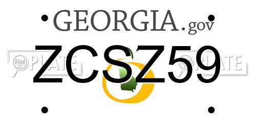 ZCSZ59 Georgia License Plate