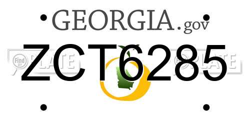 ZCT6285 Georgia License Plate