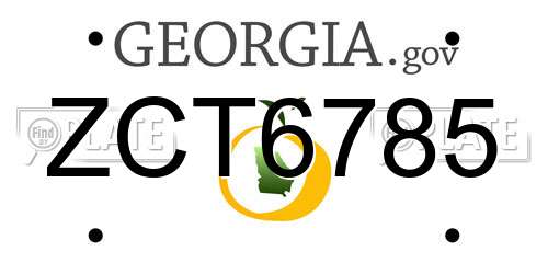 ZCT6785 Georgia License Plate