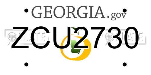 ZCU2730 Georgia License Plate