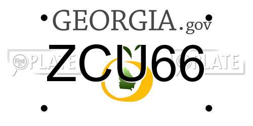 ZCU66 Georgia License Plate