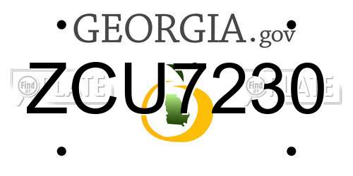 ZCU7230 Georgia License Plate
