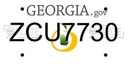 ZCU7730 Georgia License Plate