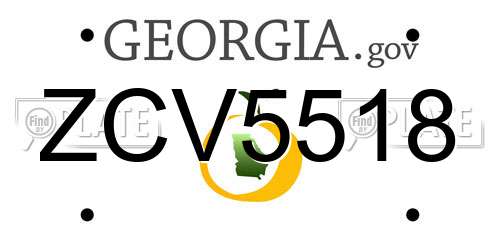 ZCV5518 Georgia License Plate