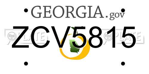 ZCV5815 Georgia License Plate
