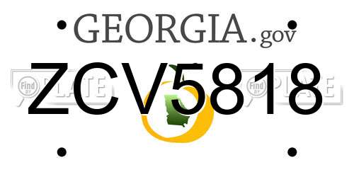 ZCV5818 Georgia License Plate