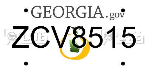 ZCV8515 Georgia License Plate