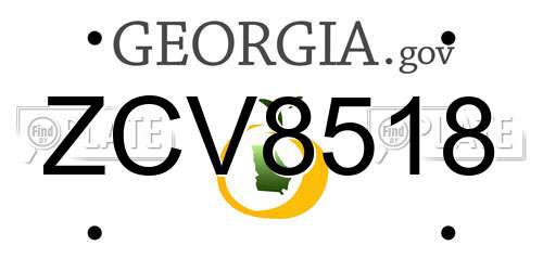 ZCV8518 Georgia License Plate
