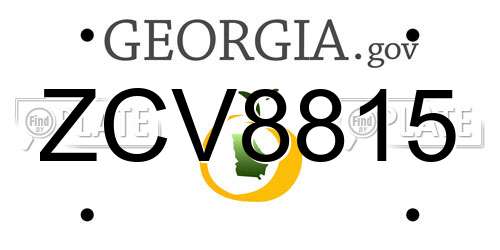 ZCV8815 Georgia License Plate