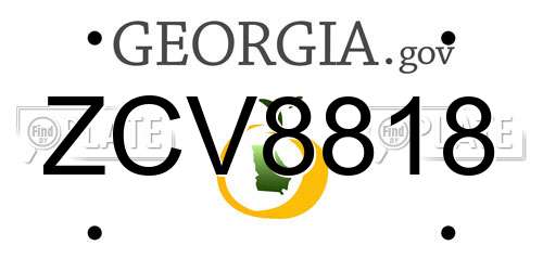 ZCV8818 Georgia License Plate