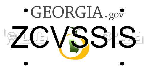 ZCVSSIS Georgia License Plate