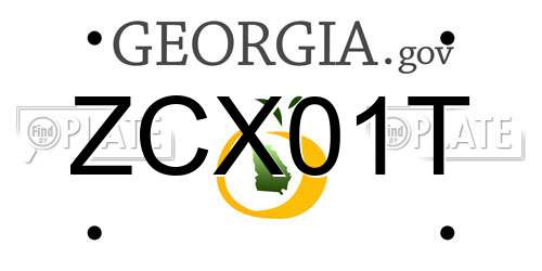 ZCX01T Georgia License Plate