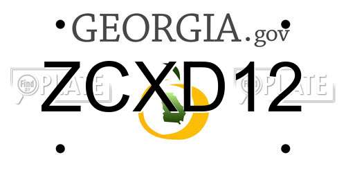 ZCXD12 Georgia License Plate