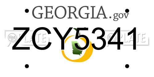 ZCY5341 Georgia License Plate